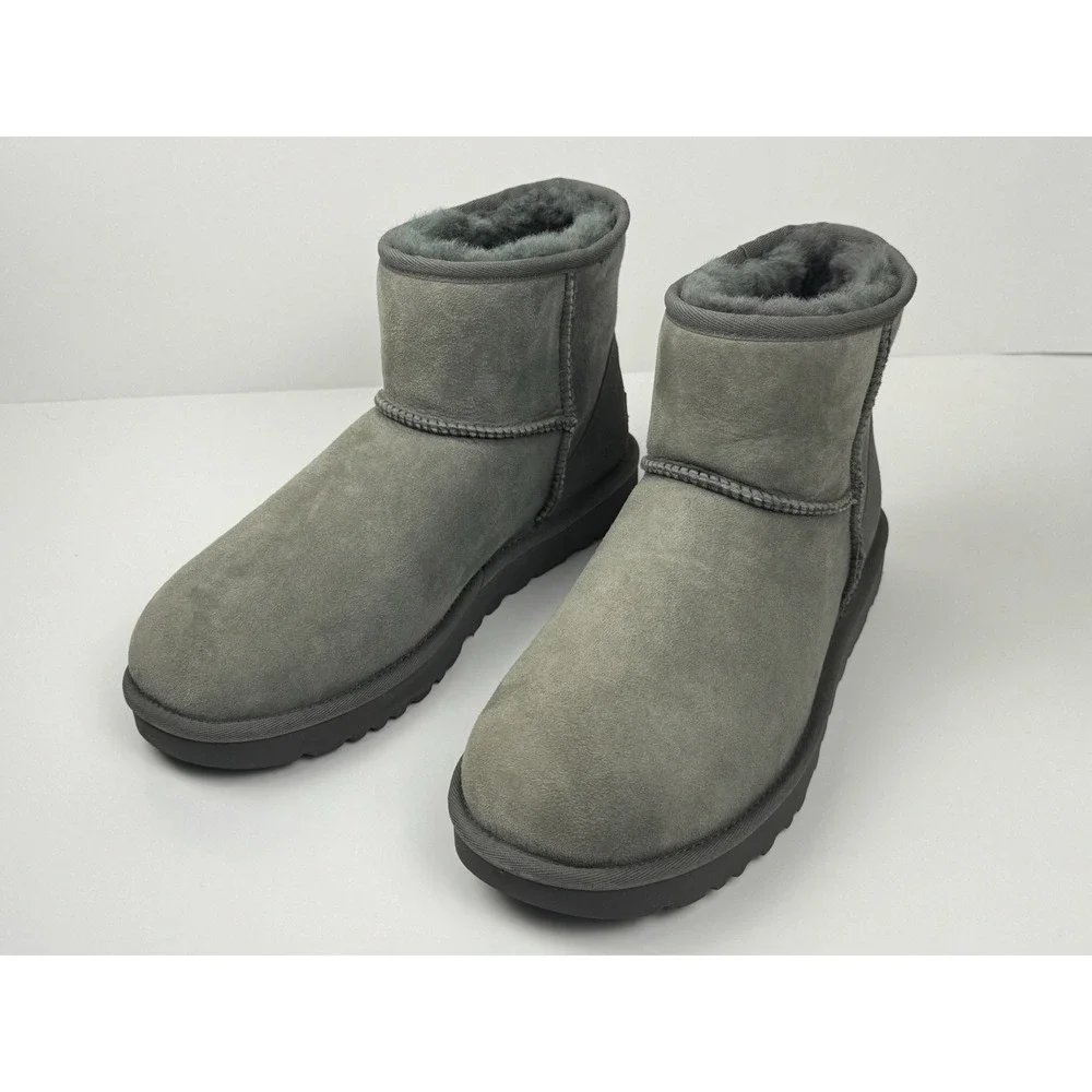 UGG‎ Classic Mini II Sheepskin Wool Boots Women's Size 11 Grey W/1016222